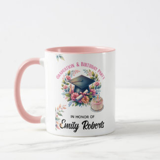 Mug Conception florale pour la remise de diplômes et l