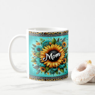 Mug Conception florale vibrante de tournesol avec mama