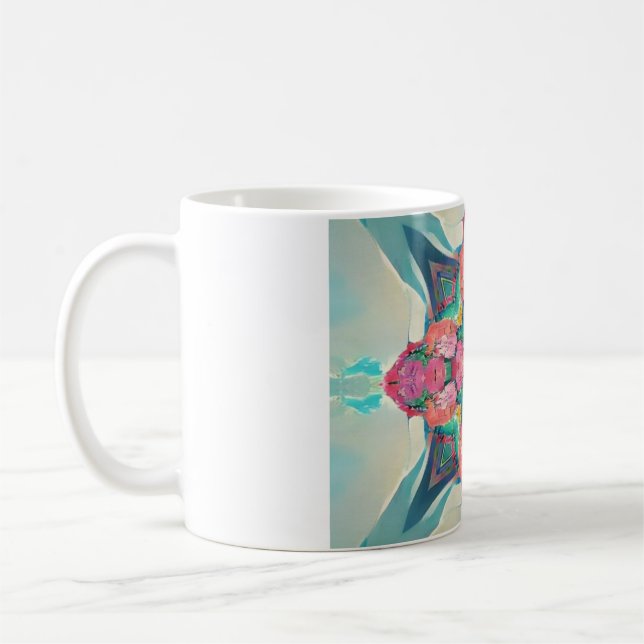 Mug Conception géométrique à quatre accolades roses (Gauche)