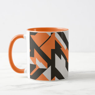 Mug Conception géométrique orange et noire en gras