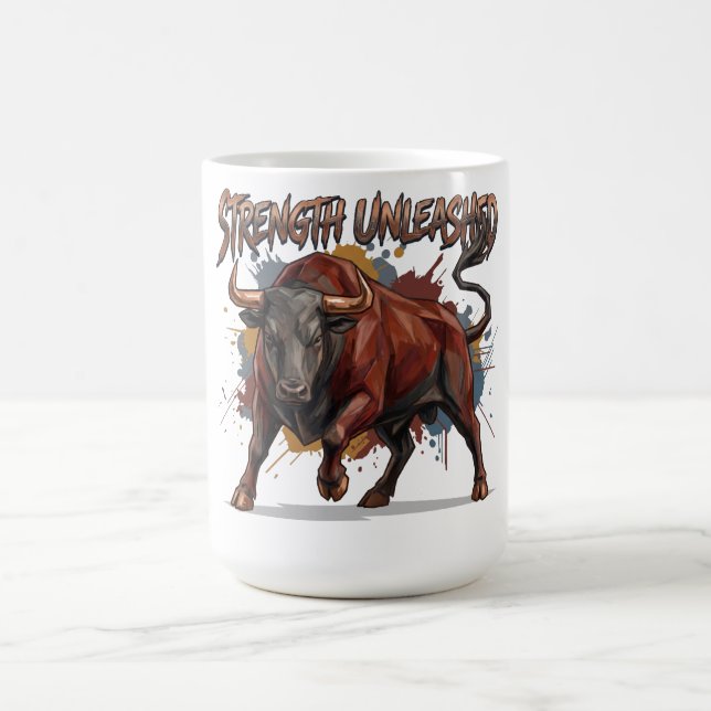 Mug Conception Graphique Taureau de Charge Force Décha (Centre)
