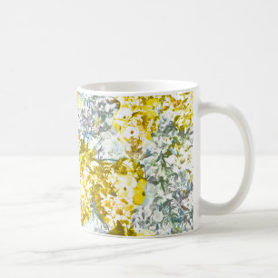 Mug Conception grise jaune de motif de fleur de