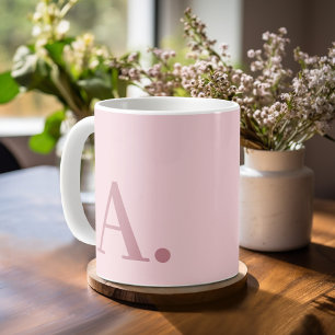 Mug Conception minimale avec grand Rose Monogramme mod