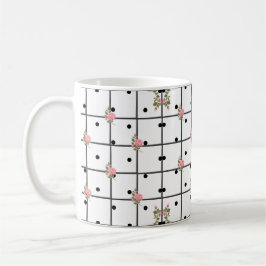 Mug Conception moderne de Rose de grille florale