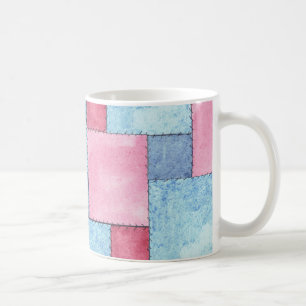 Mug Conception Patchwork Café Mug, Rose, Blues