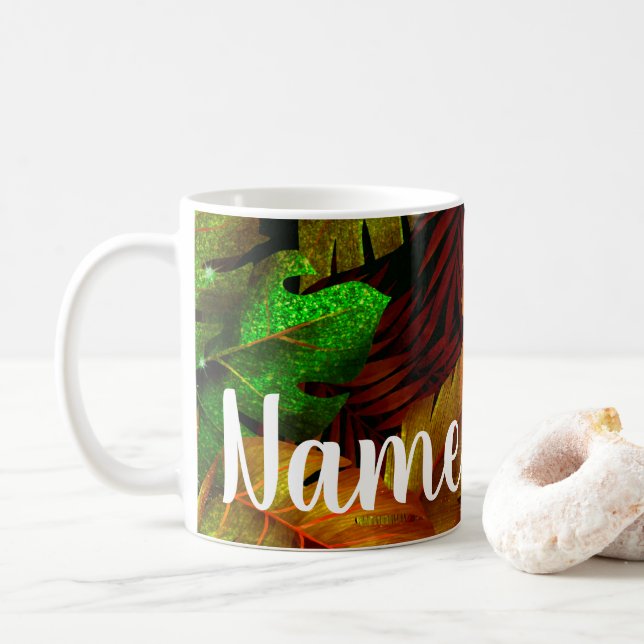 Mug Conception personnalisée de la forêt tropicale Caf (Avec donut)