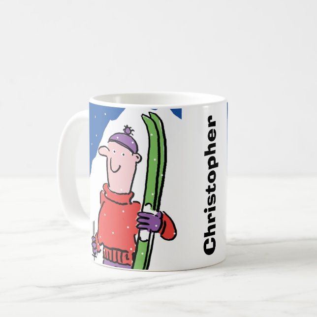 Mug Conception pour les passionnés de ski à personnali (Devant gauche)