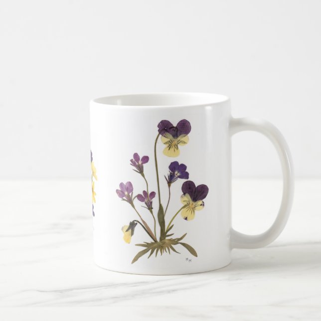 Mug Conception pressée de fleurs (Droite)