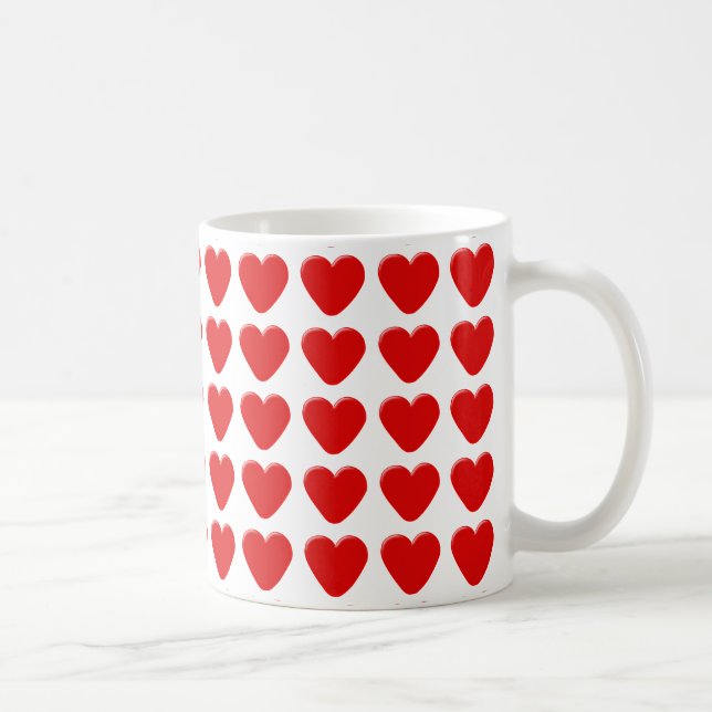 Mug Conception rouge de coeurs (Droite)