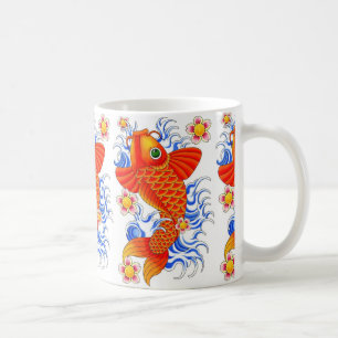 MUG CONCEPTION ROUGE DE POISSONS DE KOI