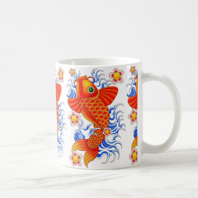 MUG CONCEPTION ROUGE DE POISSONS DE KOI (Droite)