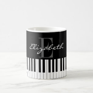 Mug Conception simple de monogramme de piano