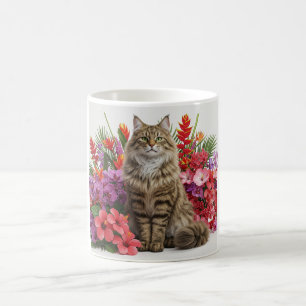 Mug Conception Tropical Cat Floral Céramique Conceptio
