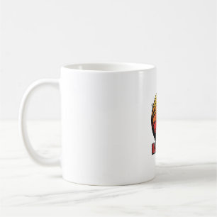 Mug Conception vectorielle vintage loup hurlant joyeux