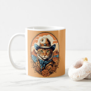 Mug Conception vintage de chats Cowboy