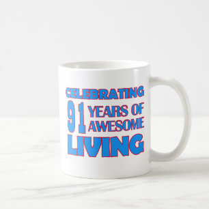 Mug conceptions d'anniversaire de 91 années
