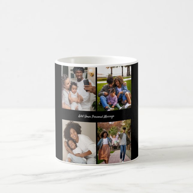 Mug Concevez votre propre collection de 4 photos (Centre)