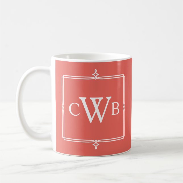 Mug Concevez votre propre monogramme teinte de couleur (Gauche)
