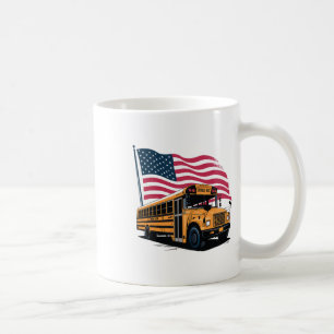 Mug Conducteur de bus scolaire Drapeau États-Unis