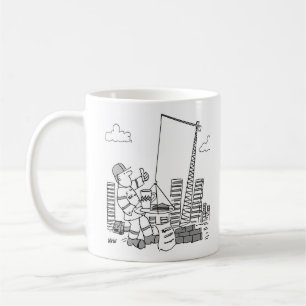 Mug Conducteur de grue à tour sur chantier de construc