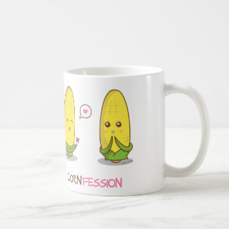 Mug Confession drôle mignonne d'amour de maïs de Punny