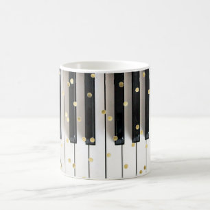 Mug confetti de feuille d'or piano