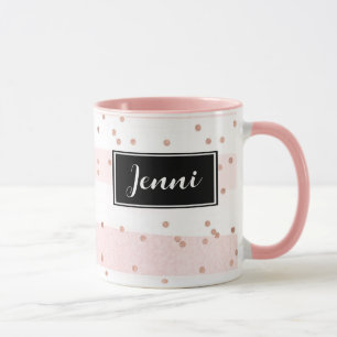 Mug Confetti et bandes roses Musique personnalisée