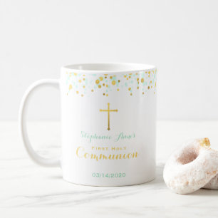Mug Confettis de menthe et d'or de communion