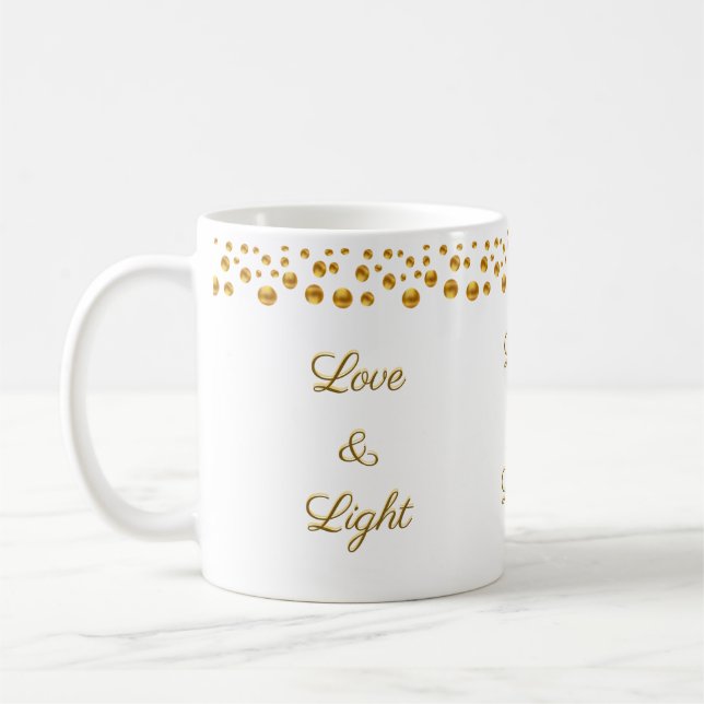 Mug Confettis de points dorés Love & Light (Gauche)
