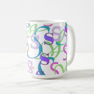 Mug Confettis en forme de lettre "S"