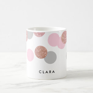 Mug confettis roses élégants de rose en pastel de