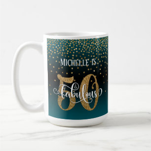 Mug Confettis & Script 50 & Fabuleux, Ombré Bleu sarce