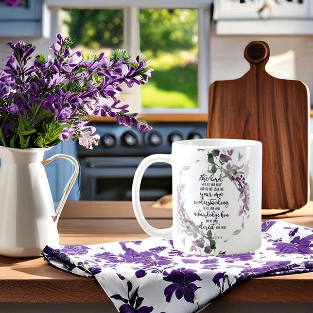 Mug Confiance dans le Seigneur floral (Créateur téléchargé)