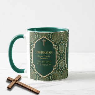 Mug CONFIRMATION Adulte Cadeau Blue Gold Homme ou Femm