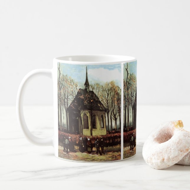 Mug Congrégation à Church, Nuenen par Vincent van Gogh (Avec donut)