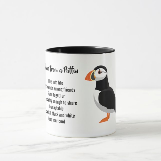 Mug Conseil d'un design Puffin (Centre)