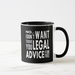 Mug Conseil juridique gratuit - Citation d'avocat amus