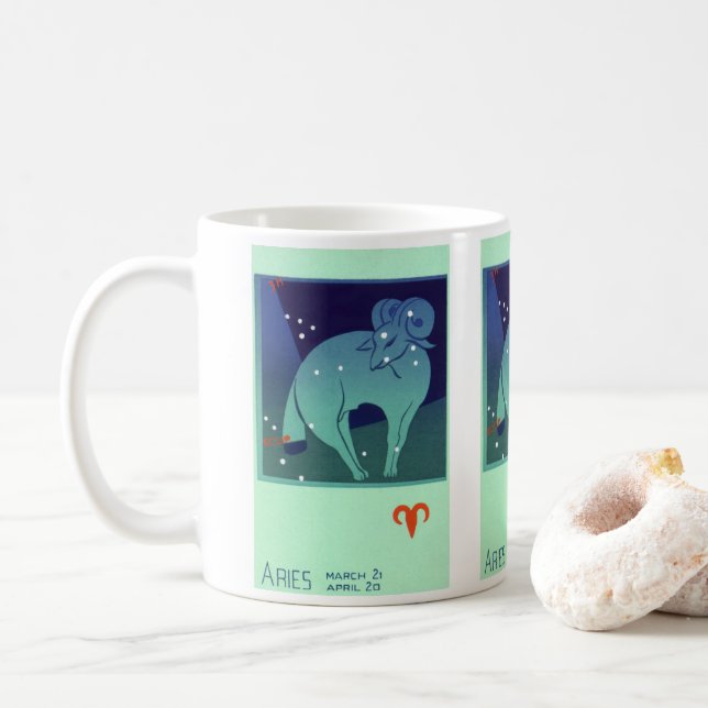 Mug Constellation du Bélier, Astrologie du Zodiaque Vi (Avec donut)
