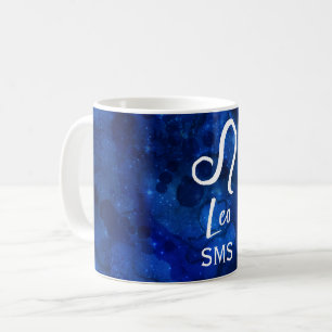 Mug Constellation du zodiaque Lion Galaxie Bleu foncé 