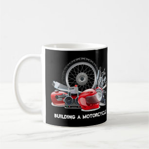 Mug Construction d'une moto avec dessin de pièces