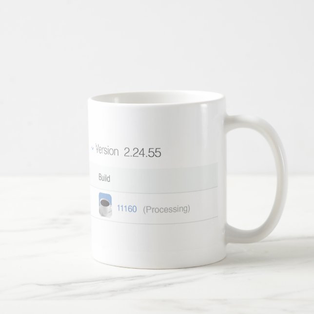 Mug Construction. Traitement. Attente. Vue de côté (Droite)
