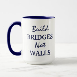 Mug "Construire des ponts non des murs", nom personnal