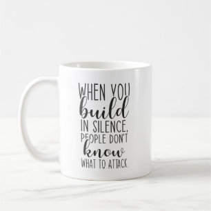 Mug Construire En Silence, Gymnase, Hustle, Succès, In