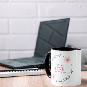 Mug Construit Avec Amour Élevé Par Maman Citation Flor