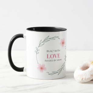Mug Construit Avec Amour Élevé Par Maman Citation Flor