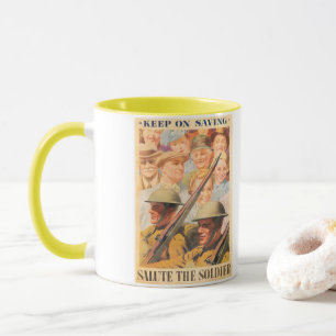 Mug Continuez à Épargner. Réimpression d'une affiche b
