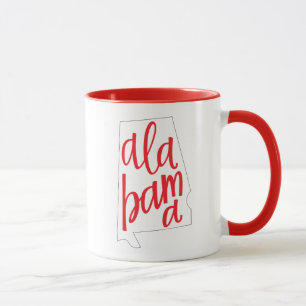 Mug Contour d'état de l'Alabama