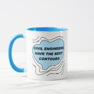 Mug Contours bleus de l'ingénieur civil