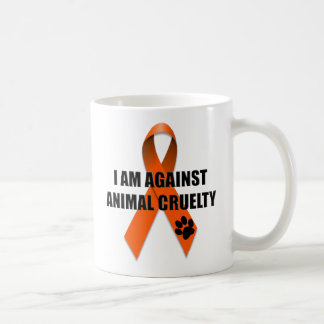 Mug Contre le ruban orange de conscience de cruauté