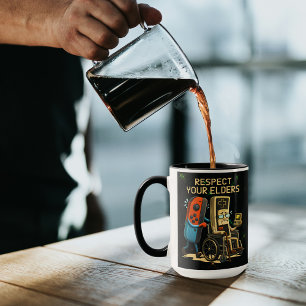 Mug Contrôle de jeu rétro drôle de respect de vos aîné